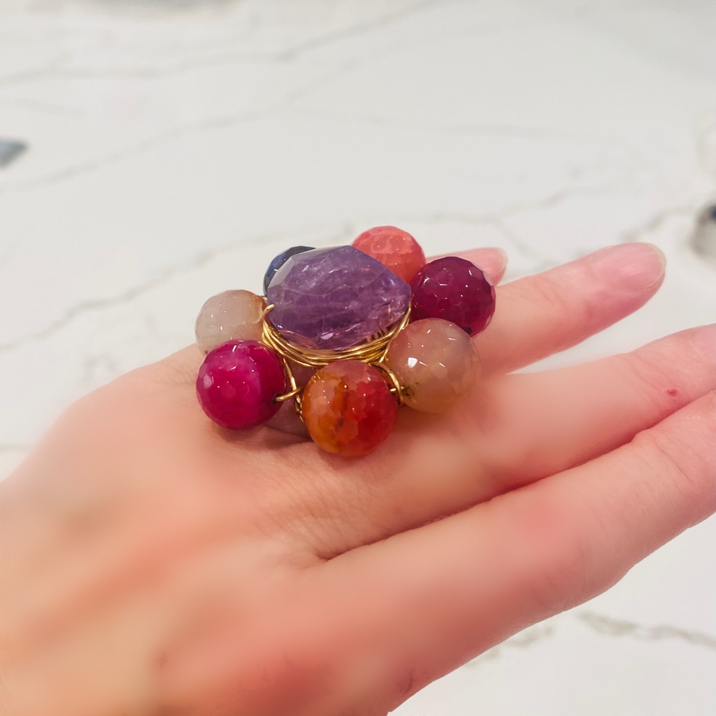 Precious Stones Custom Made Ring